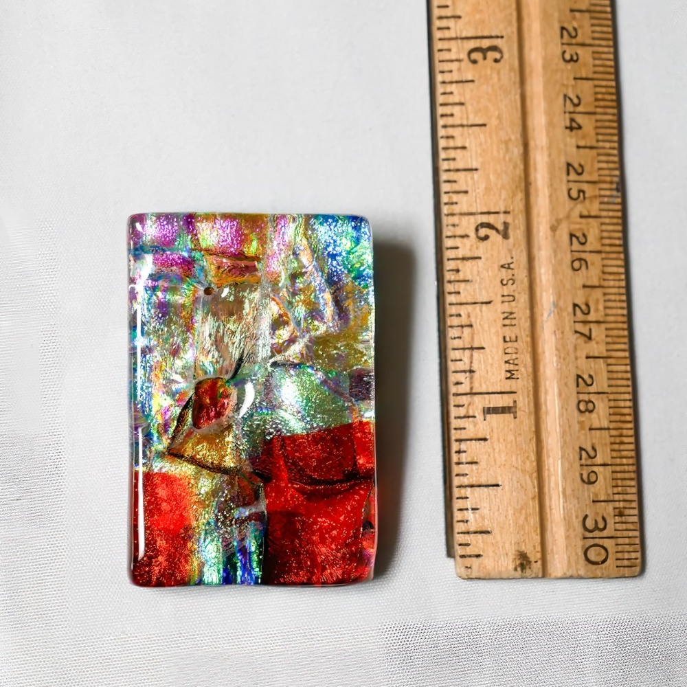 New Handmade dichroic glass pin/pendant